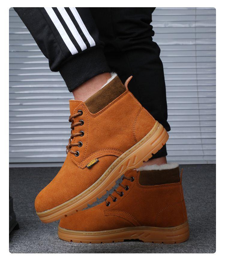 Unisex Winter Steel Toe Work Shoes - Anti-Smash, Anti-Puncture, Lightweight, Anti-Odor, Plus Velvet Cotton Lining for Welders.