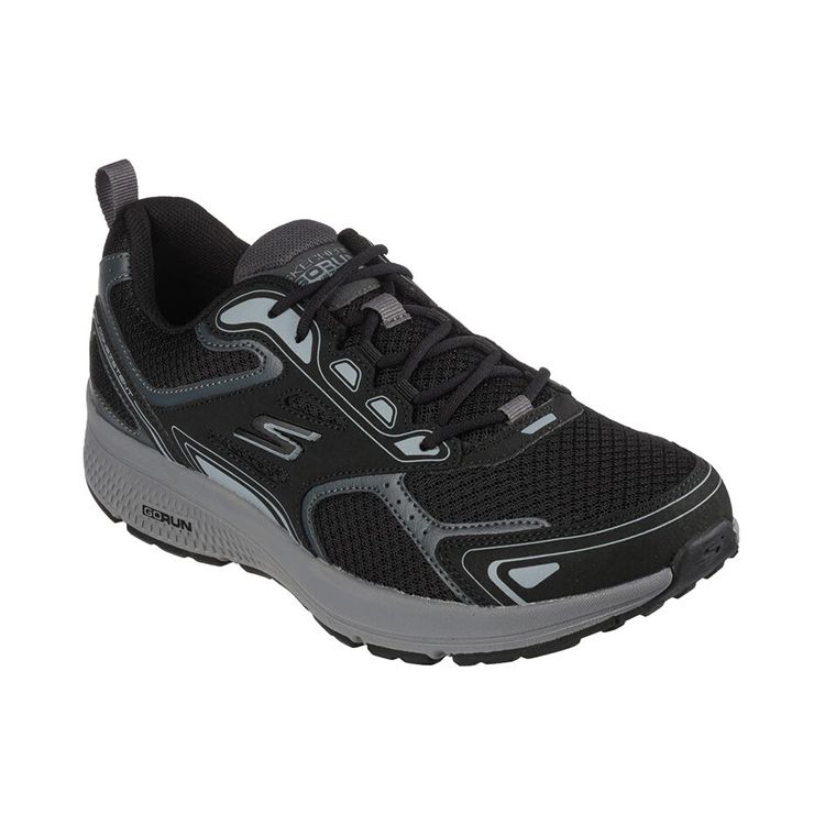 Skechers Go Run Consistent Men Black Gray Running Shoes 220034-BKGY