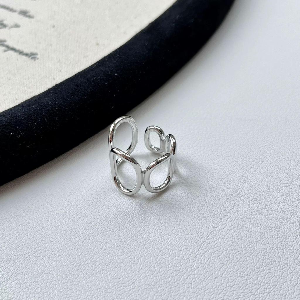 Trendy Hollow Irregular Design Open Ring for Women – Versatile Hip Hop Style