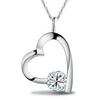 925 Sterling Silver Korean Heart Pendant Necklace - Elegant Gift for Girlfriend