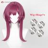 43cm Kafka Cosplay Wig Rose Purple Kafka Anime Wigs With Ponytail Clip Heat Resistant Synthetic Hair Halloween Wig + Wig Cap