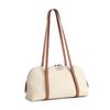Vintage Genuine Leather Shell Shoulder Bag Ctrast Color Soft Designer Handbag Adjustable Strap Female Underarm Hobo Tote
