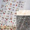 Silver White Snowflake Rhinestone Star Love Lace Winter Chic Snow Shiny Chic Delicate 5D Nail Art Stickers Manicure Decals