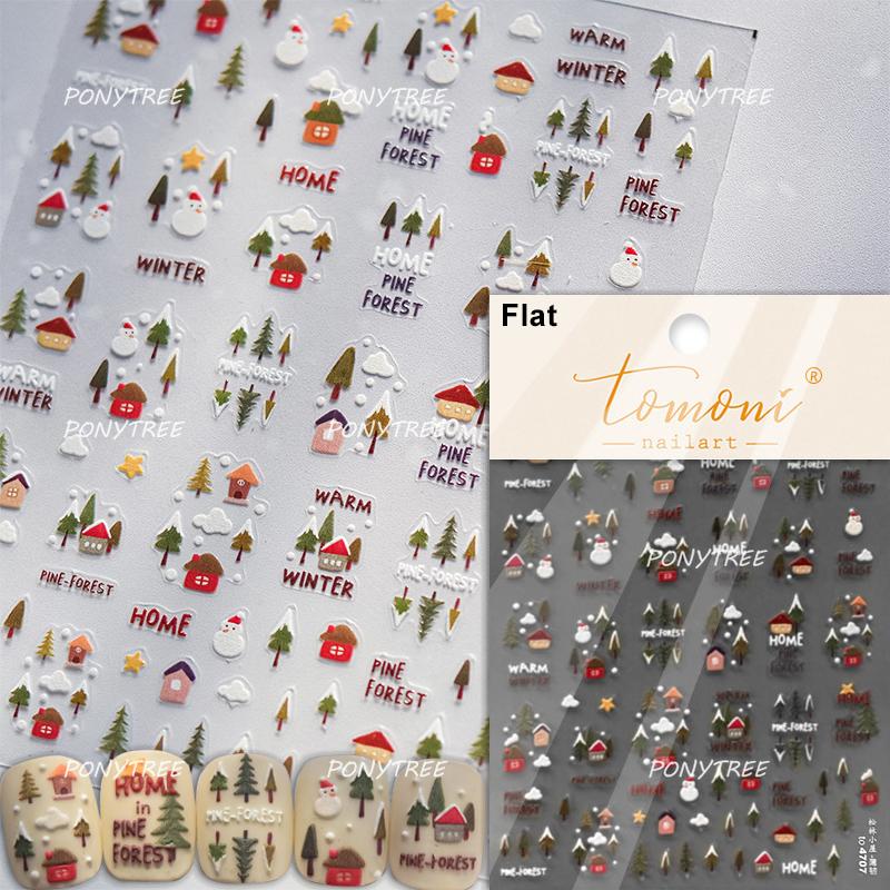 Silver White Snowflake Rhinestone Star Love Lace Winter Chic Snow Shiny Chic Delicate 5D Nail Art Stickers Manicure Decals