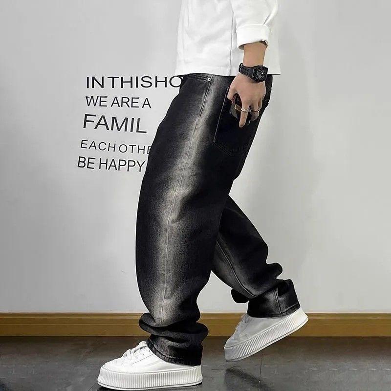 Pánské ležérní retro punkové harémové džíny - Volný střih, Široká nohavice, Design se stahovací šňůrkou