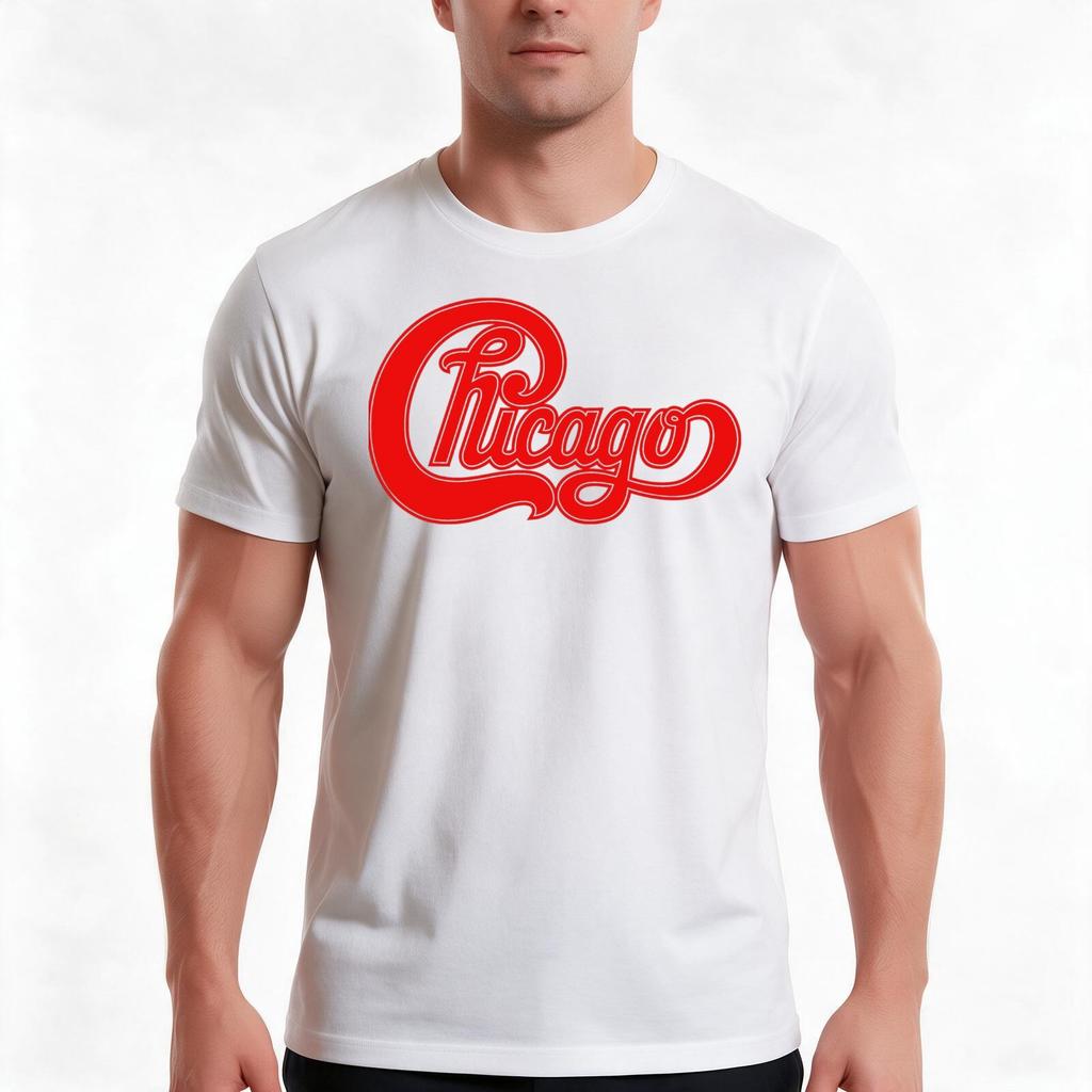 Chicago The Band Logo Tshirt Summer Casual Cotton Tee Oversized Streetwear Tops Vintage Graphic Print Unisex Unisex Unisex