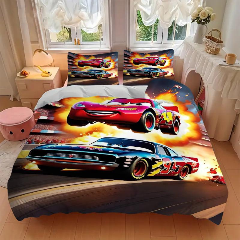 Cars Adventure Print 3Pcs Bedding Setduvet Cover With 2 Bedropillowcase Home Birthday Gift