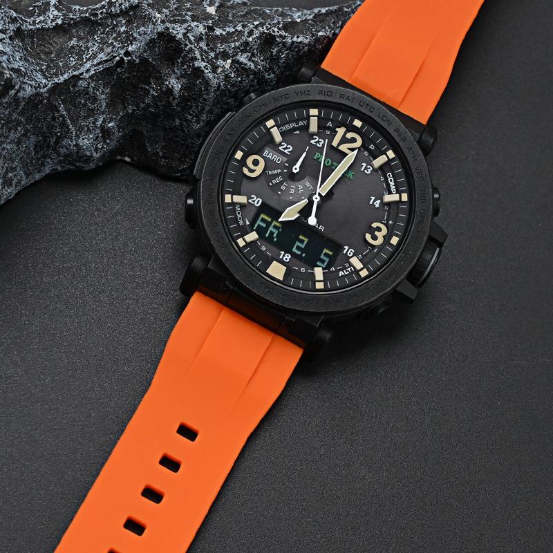 Cinturino in Silicone ad Alta Resistenza per Casio Serie PROTREK PRG-650Y/600 PRW-6600 GA-2000 Uomo Sportivo Impermeabile Cinturino Braccialetto 24mm