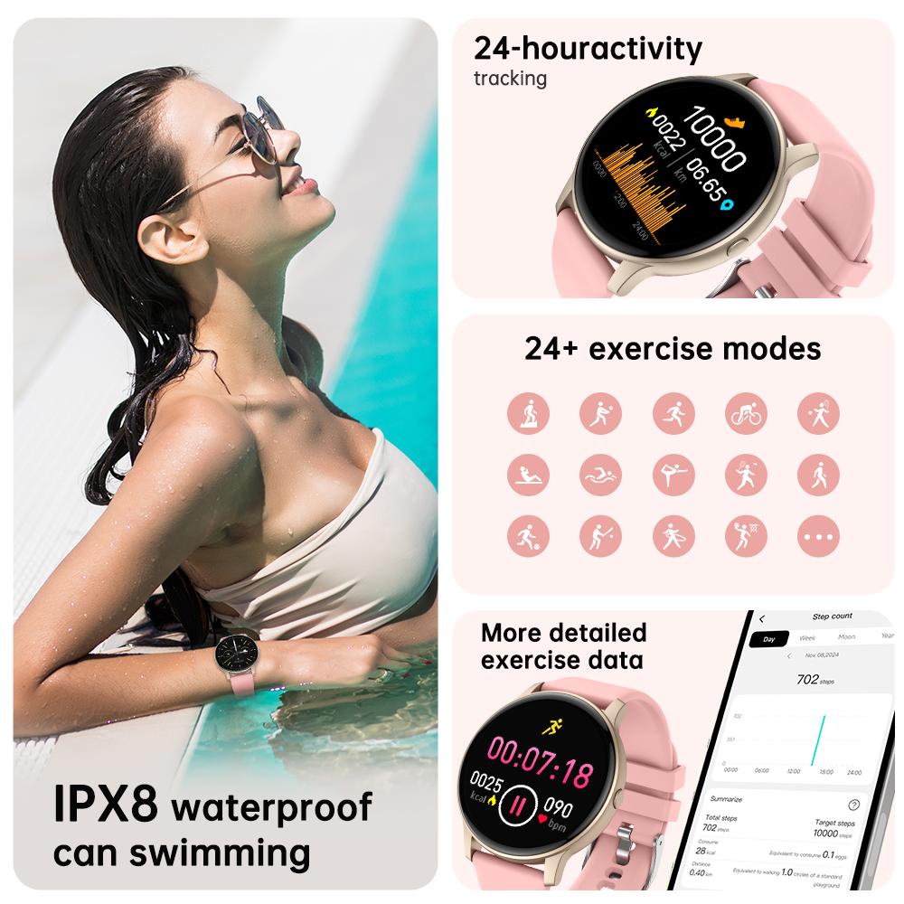 S40Z Smartwatch Men Women Bluetooth Call Smart Watch Waterproof Swim Health Monitoring Music Weather Watches