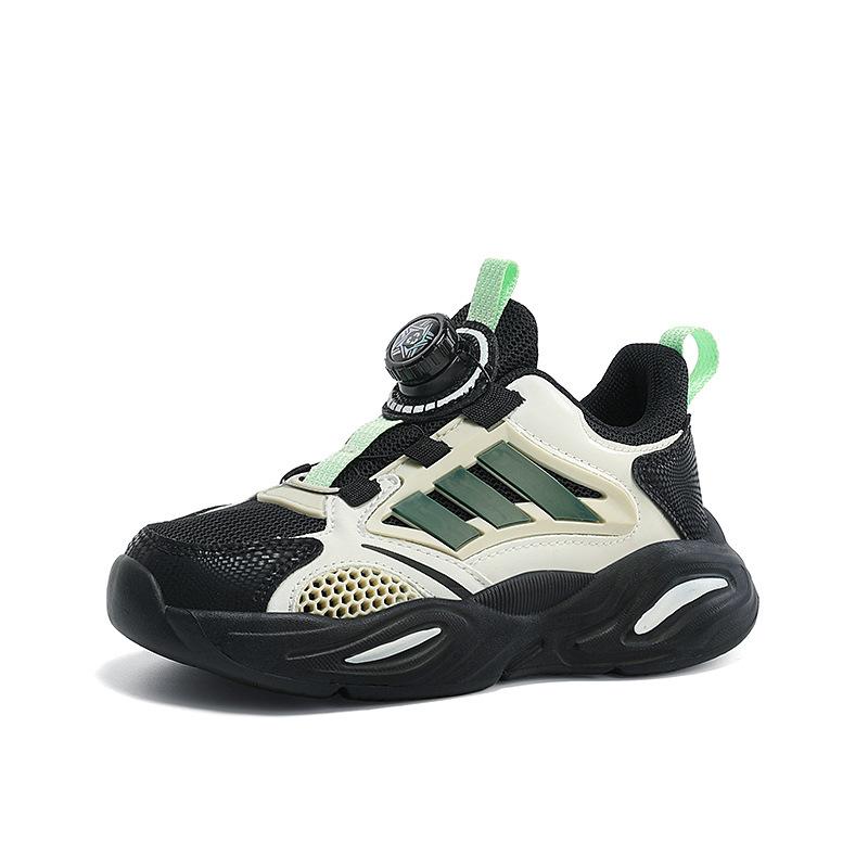 

Детские кроссовки для мальчиков, спортивные кроссовки для бега, кроссовки на толстой подошве с вращающейся пуговицей для девочек, повседневная старая папина обувь, детские прогулочные кроссовки 40 зелёный