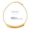 OL wind titanium steel curved pipe collar, other minimalist design, snake bone chain, titanium steel 18k gold-plated personality
