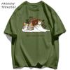 A Tired Working Cat Pattern Men TShirt Casual Oversize T Shirts Hip Hop Cotton Streetwear Summer AllMatch Soft Short Sleeve