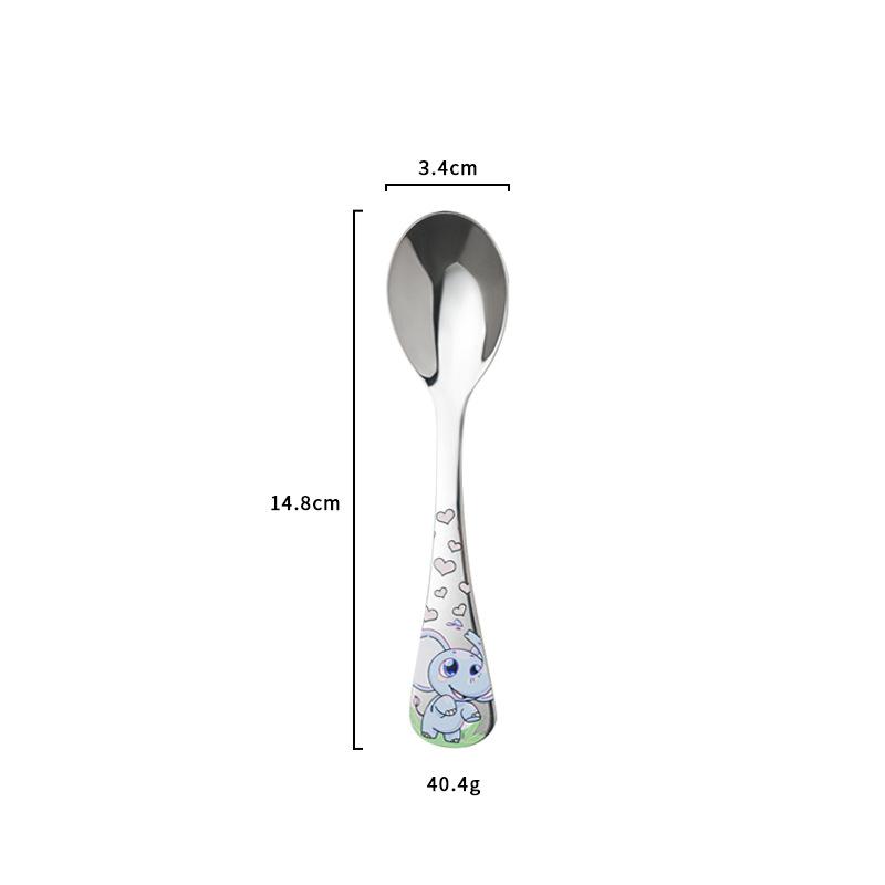 1/4pcs Stainless Steel Kids Cutlery Cartoon Pattern Carving Child Tableware Cute Knife Spoon Fork Set Outdoor Tableware