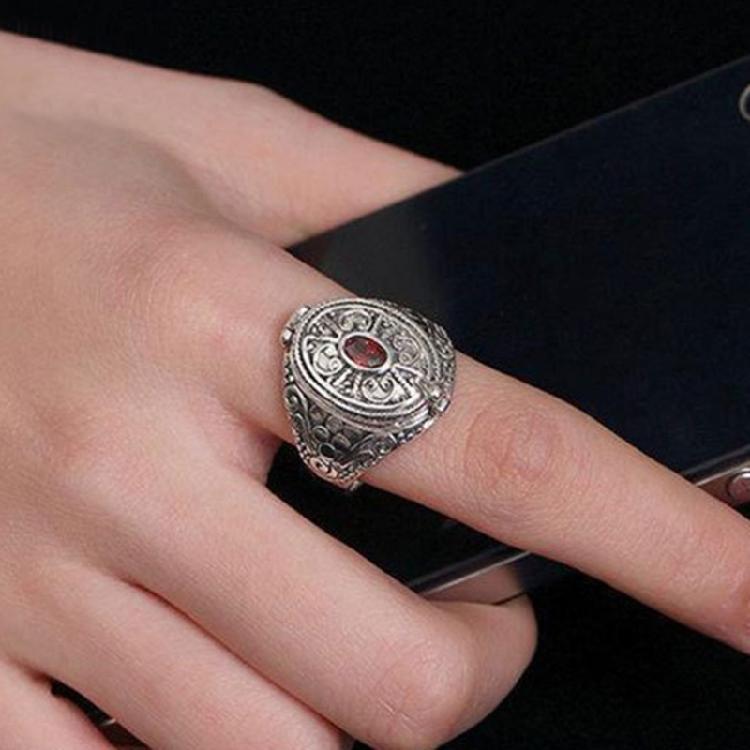 Cultural Gawu Box Ring with Inner Chamber Adjustable Open Finger Ring Unisex Accessory for Parties and Daily Wear