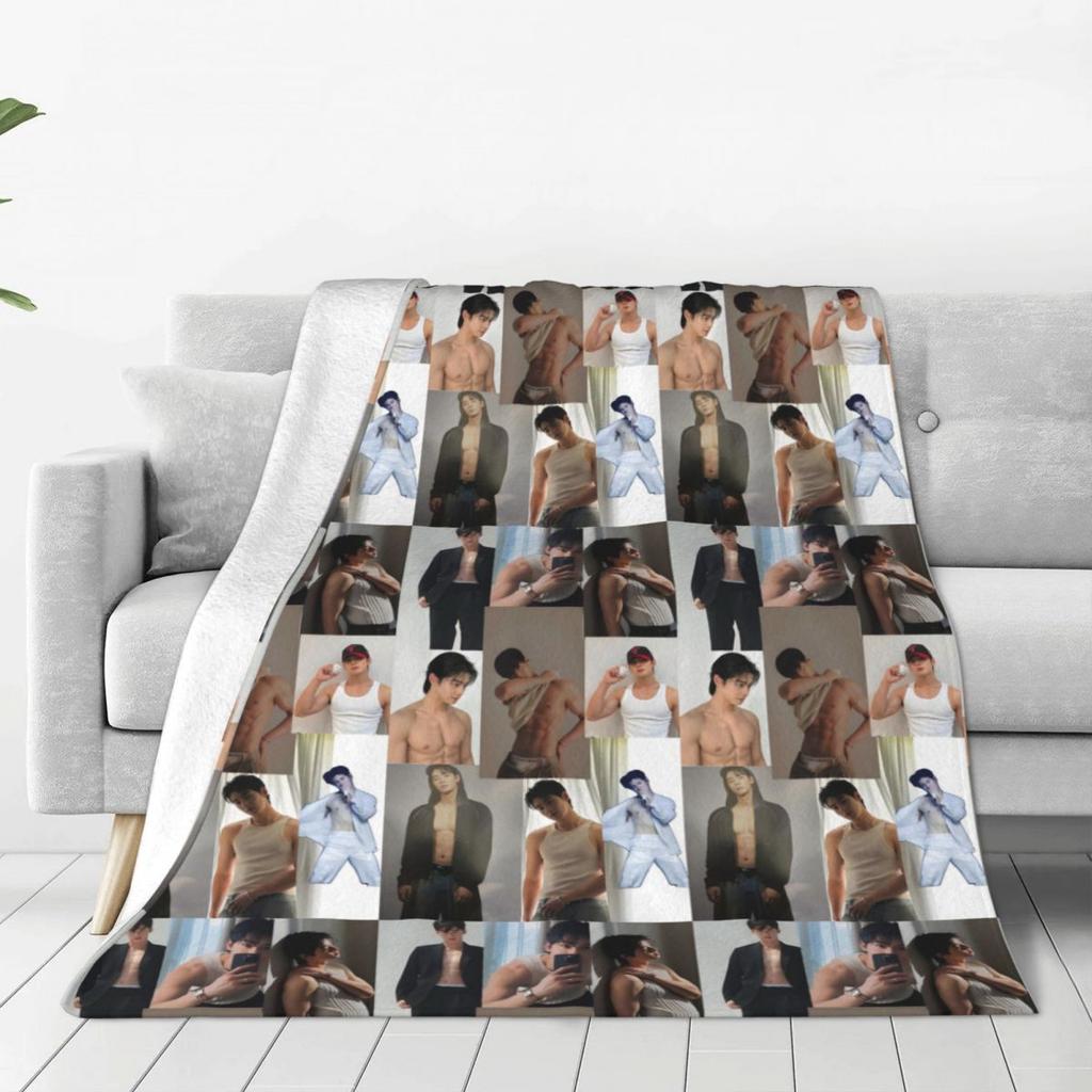 Custom Sofa Fleece Cha-A Singer Eun Woos Throw Blanket Warm Flannel Kpop Star Blankets For Bedding Travel Sofa Quilt