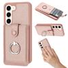 For Samsung Galaxy S23 Case Drawing Type Card Slots Litchi Texture Leather Back Cover with Ring Kickstand