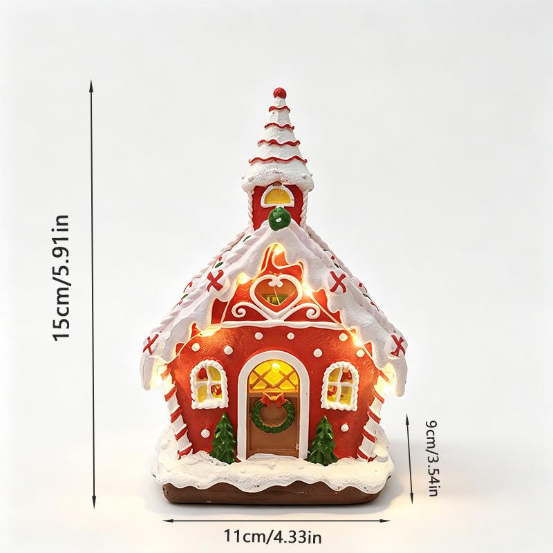 Christmas Gingerbread House Glowing Music LED Christmas Warm Light Candy House Window Desktop Decoration Christmas Gift