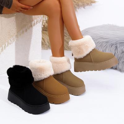 Fleece Thickened Warm Snow Boots Women's Winter 2025 New Thick-soled Low-top Short Tube One-pedal Fluffy Cotton Shoes