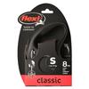 Flexi New Classic Cord Type Retractable Dog Lead for Small Dogs, Size S, 8m, Black, CL10C8, Retractable Dog Lead, Pet Lead [Parallel Import]