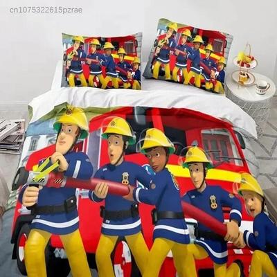 Cartoon Feuerwehrmann Sam Spielzeug Bettwäsche Set Bettbezug Bettwäsche Set Tagesdecke Kissenbezug Bettdecke King Queen Size Jungen Erwachsenen Bettwäsche Set