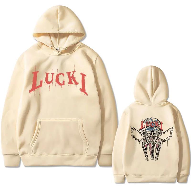 Rapper Lucki Faith Graphic Print Hoodie Male Casual Fashion Men Women Hoodies Fashion Letter Printed Graphic Sweatshirts Loose