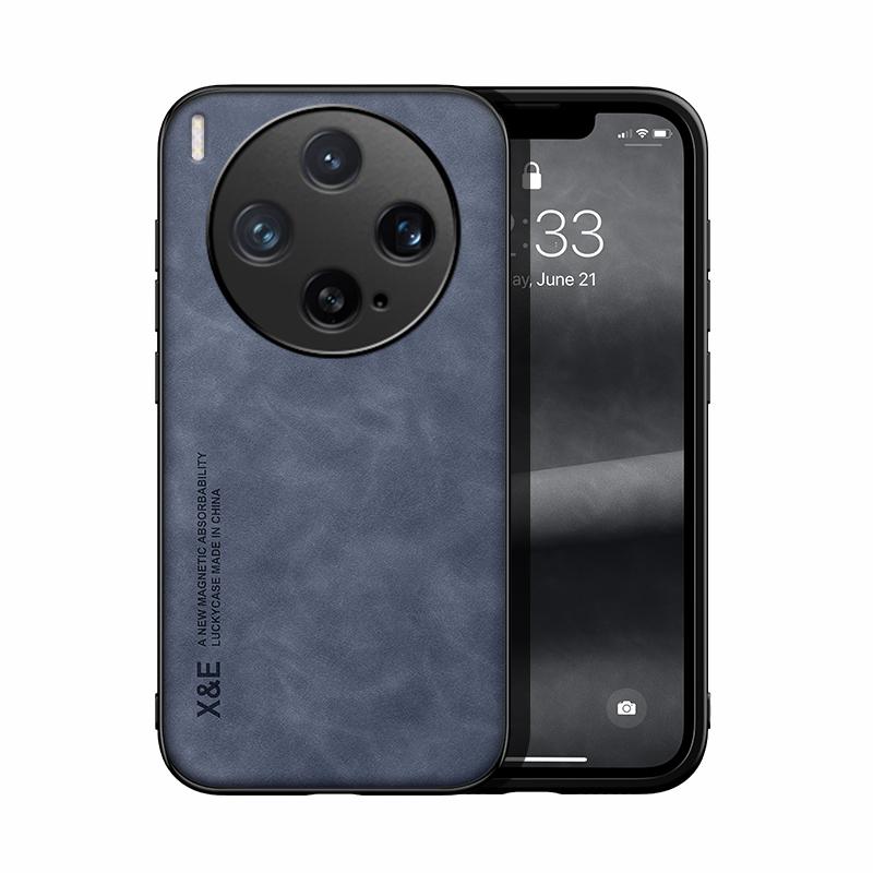 For Vivo X300 and X300 Pro Case Built-in Magnet Thin Silky Hand Feeling Leather Anti-Fingerprint Lens Full Protection Cover