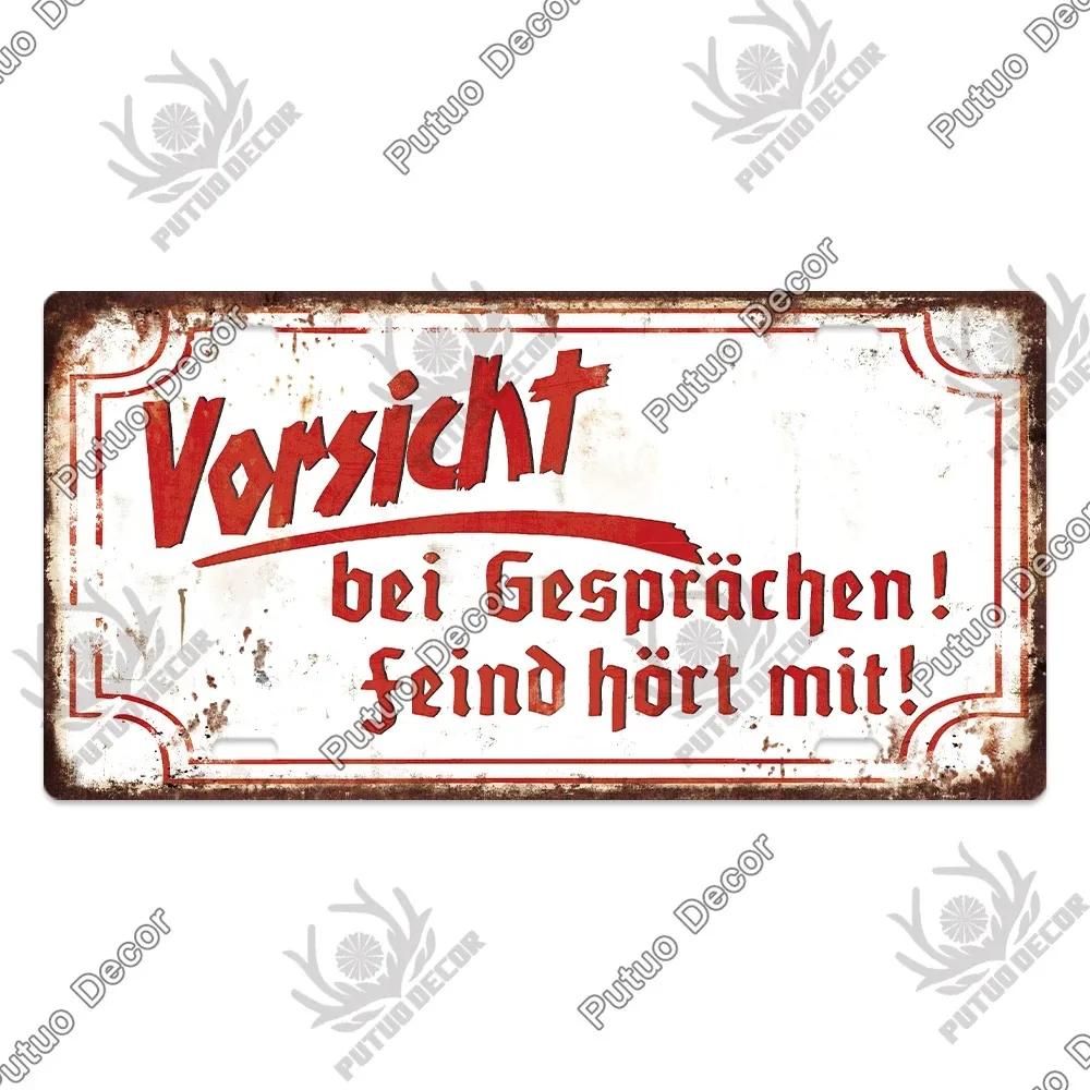 Putuo Decor Deutsche Kriegsgeschichte Vintage Metallschild mit Nummernschild-ähnlichem Design - Ideal für Garagen- und Heimwanddekoration