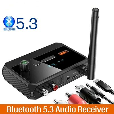 Bluetooth 5.3 Audio Receiver Unterstützt USB U-Disk Play Wireless Adapter R/L 2 RCA/3,5 MM AUX/Glasfaserbuchse Für Car Kit Lautsprecher