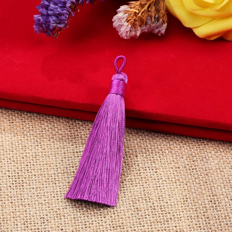 

5pcs/lot Polyester Silk Tassel 9cm Soft Vertical Tassel For Home Decoration DIY Clothing Sewing Curtain Handmade Accessories 9x1.5cm фиолетовый