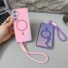 Gradient Color Magnetic Strap Case for Samsung Galaxy A17, A37, A57, A36, A56, A26, 5G A16, A06 Wireless Charging