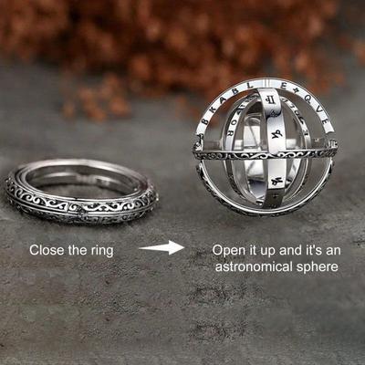Pierścień Fidget i naszyjnik ze stali tytanowej Spinner Ring zabawki dekompresyjne kształt planety odporny na wstrząsy ręczny antystresowy pierścień na palec unisex biżuteria przeciw lękowi
