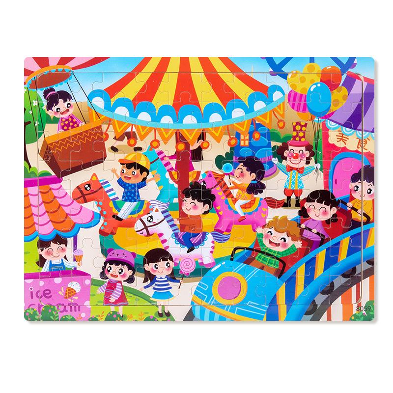 Wooden puzzle children animal cartoon fairy tale plane puzzle baby early education puzzle building block toy