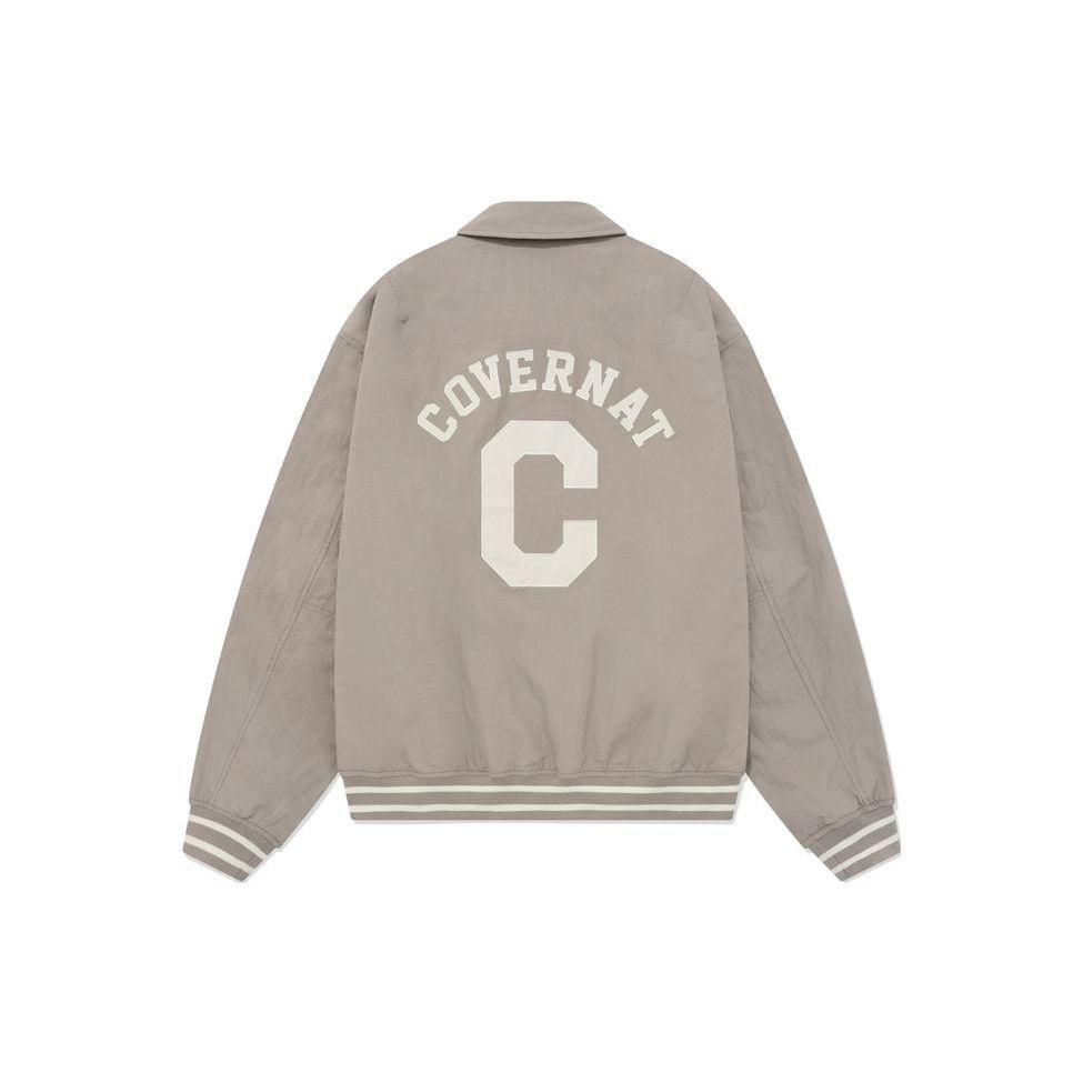Covernat Ss23 Letter Pattern Printed Lapel Single-Breasted Jacket Unisex jackets Beige CO2301JK11BE