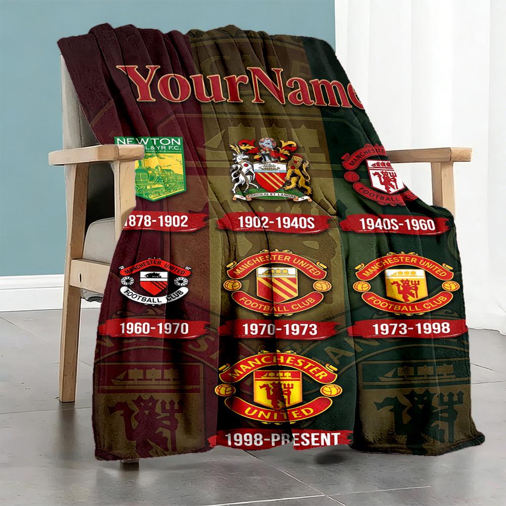 Manchester Personalized Name Blanket Gift Personalized Blanket Ultra-Soft Perfect for Home Decor Bedding Chair Office Chair All-Season Use