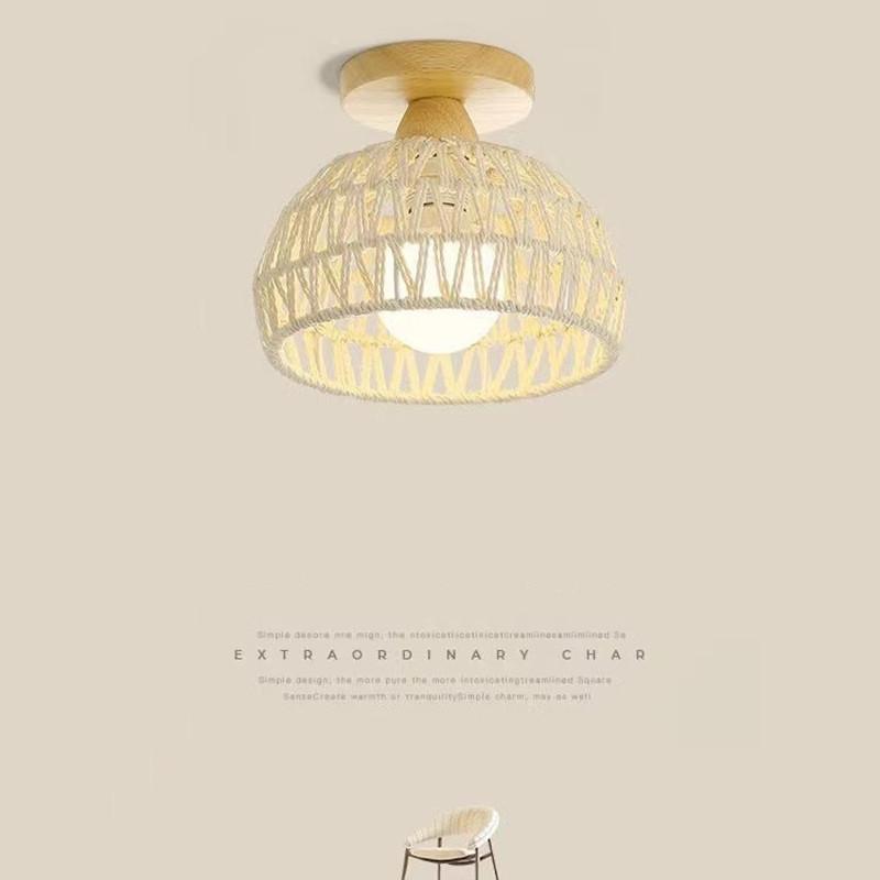 Classic Bamboo Lustre Chandelier Hanging Lamp Ceiling Handmade Rattan Pendant Light Fixture Weaving Home Living Bed Room Decor