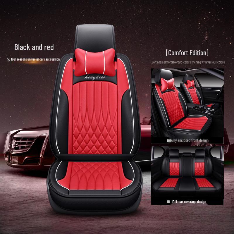 Universal Leather Car Seat Cover Set for Suzuki Tianyu SX4 Hatchback - Full Coverage, Four Seasons Use