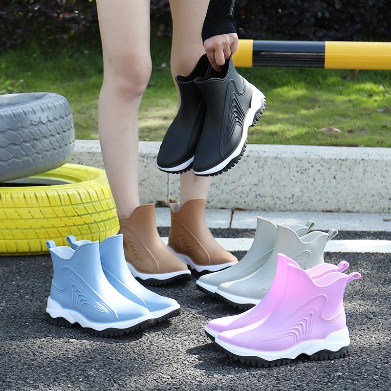 Модные водонепроницаемые короткие бархатные нескользящие сапоги для взрослых 41 — фото 5