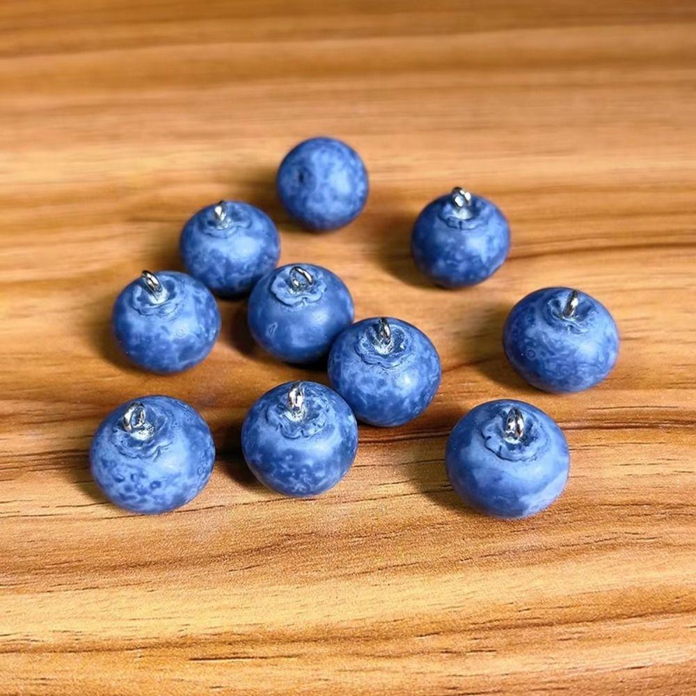 10 Pcs Cute Keychain Accessories Resin Earring Accessories New Blueberries Pendant