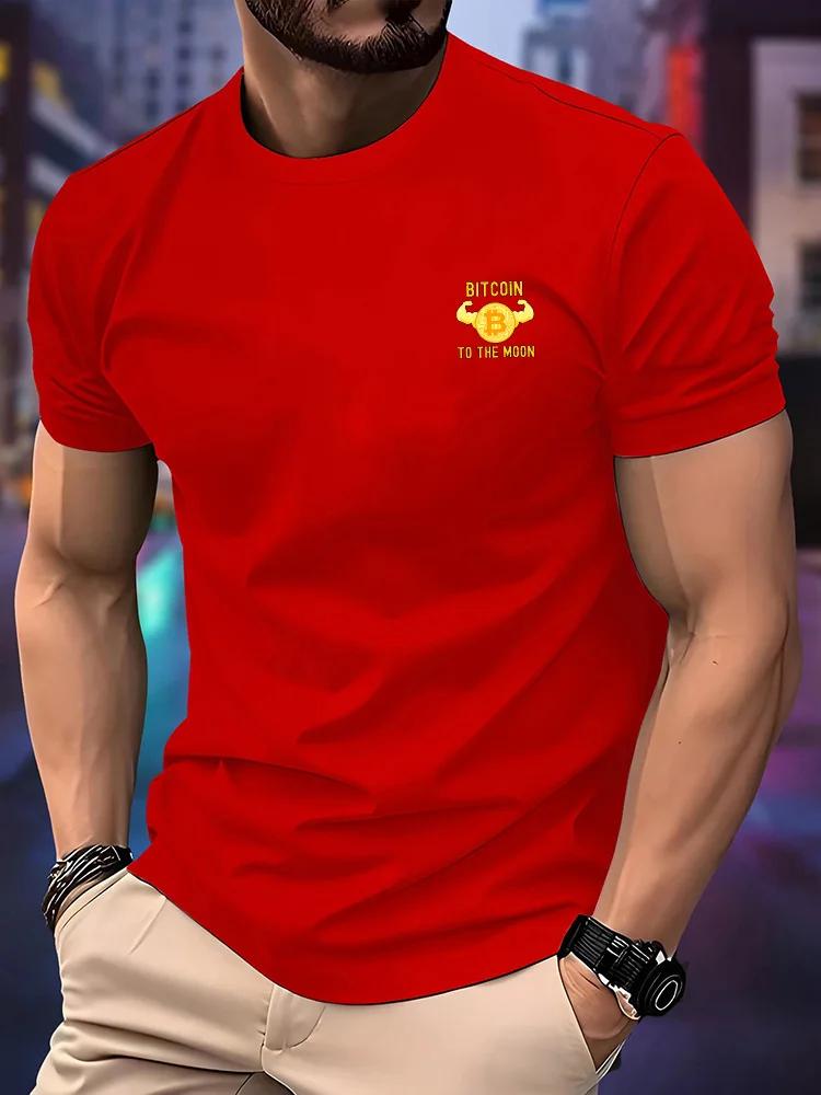 Unisexs Bitcoin To The Moon TShirt Crypto Currency Print ONeck Short Sleeve Casual Streetwear Graphic Tee Tops