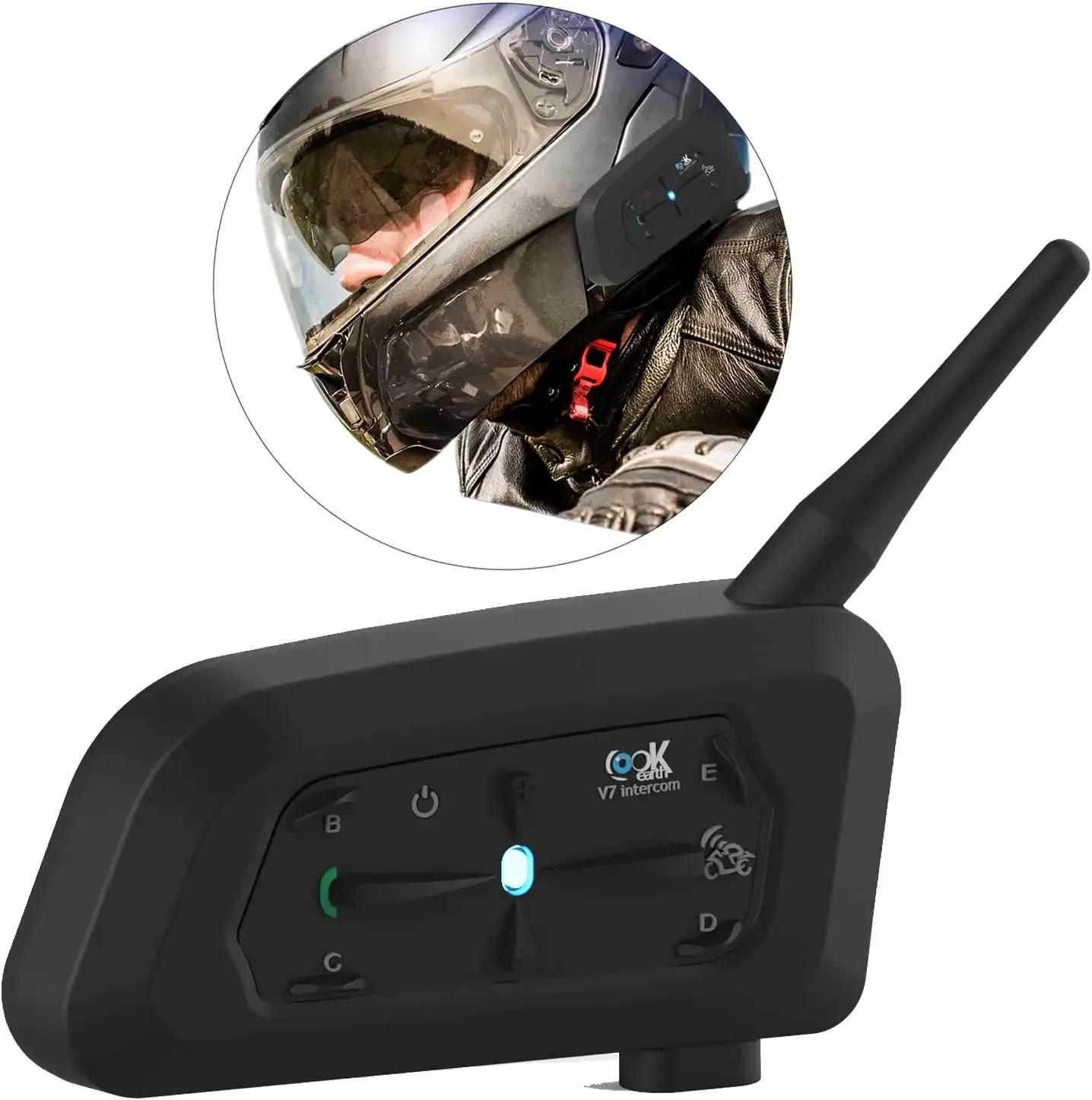 

V7 Футбольный арбитр Bluetooth гарнитура для внутренней связи Водонепроницаемая шумоподавление BT5.1 Мотоциклетный шлем гарнитура для внутренней связи