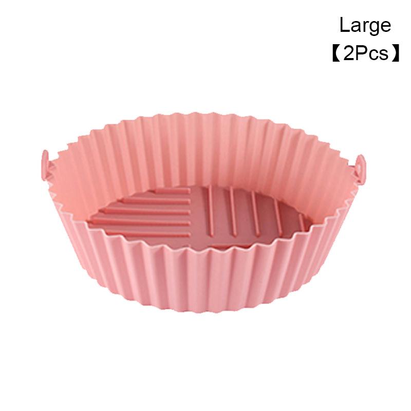 Silicone Basket Pot Tray Air Fryer Baking Tray Circular Air Fryer Liners Food Grade Non Stick Air Fryer Basket Reusable Oven Mat