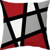 Popular Simple Geometric Abstract Red Black Striped Sofa Cushion Pillow Case Home Removable Washable