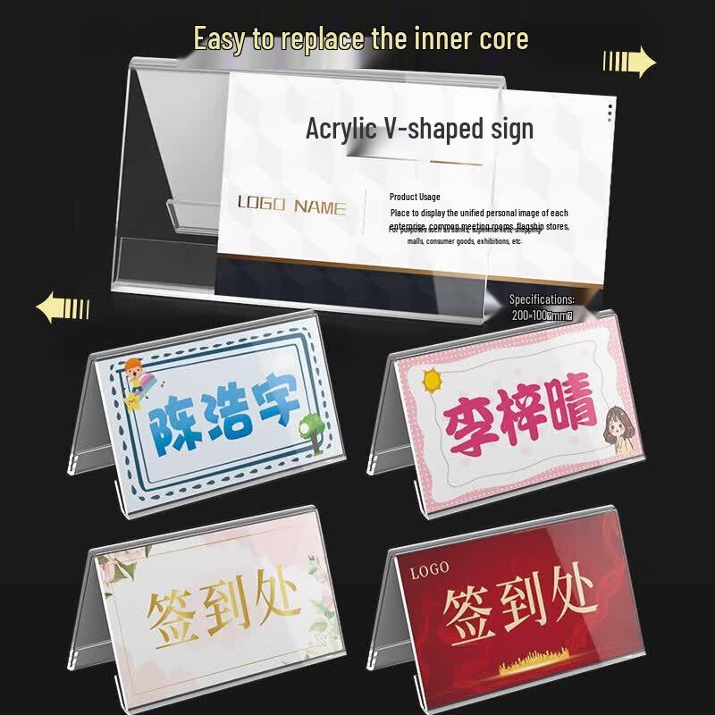 Acrylic Triangular Double-Sided Table Signs