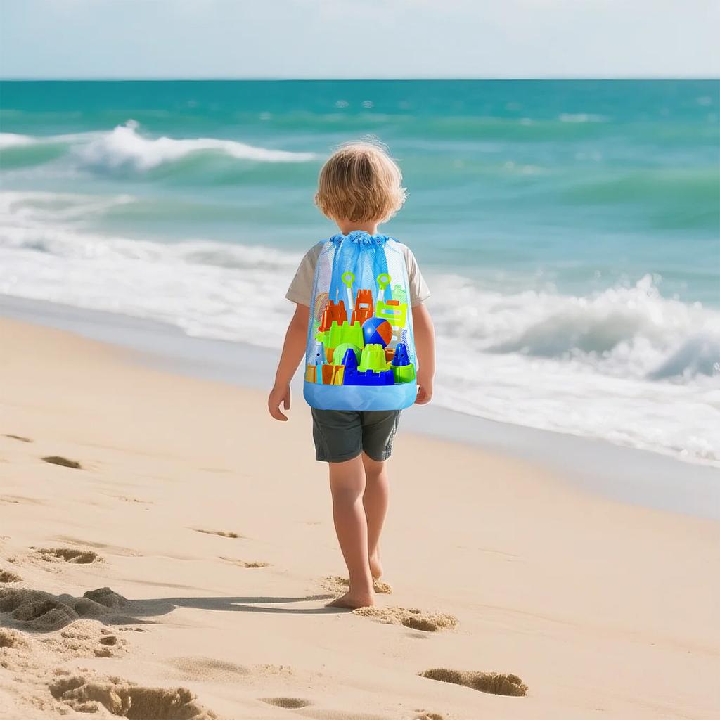 Beach Bag Large, Sand Away Drawstring Beach Backpack, Toys Balls Storage Bags Packs For Pool,Beach, Shells Collecting Beach Bags For Kids