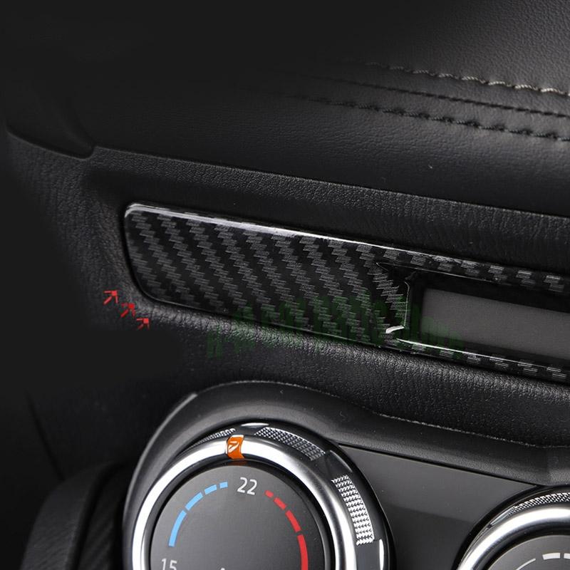 For Mazda CX-3 CX32017 2018  Car Console Center Chair Heating Display Panel Cover Frame Carbon Fiber Interior