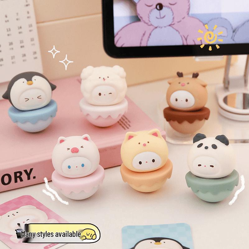 Cute Pet Tumbler Resin Figurine - Creative Desk Decoration & Lovely Gift for Girls
