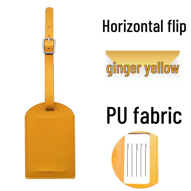 Available: Thickened PU Leather Luggage Tag - Horizontal/Vertical Flap with Pocket and Buckle, Includes Signature Paper.