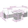 Garden Sofa Set with Cushions 7 pcs Black Poly Rattan