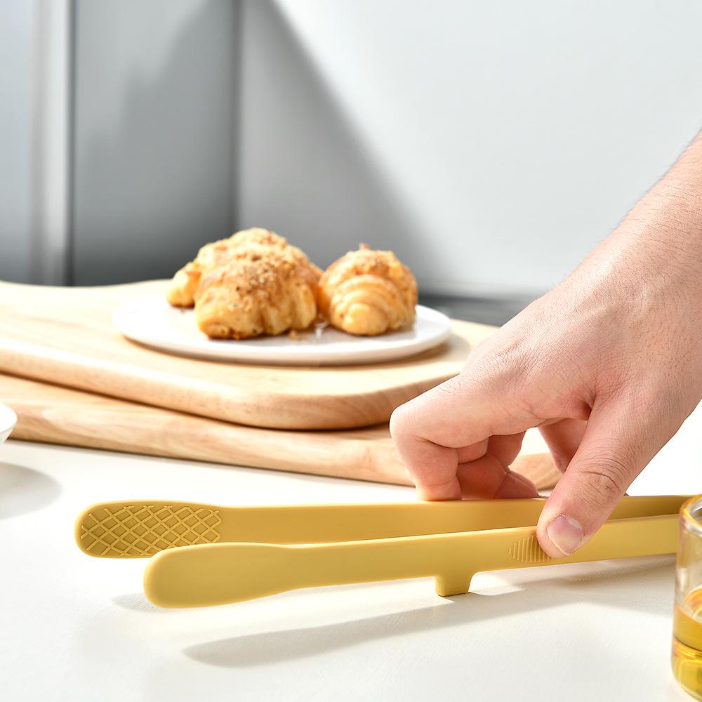 Silicone Food Toast Tongs Trivet Tongs for Kitchen Tongs Non-slip Cooking Clip Clamp BBQ Salad Tools Grill Kitchen Accessories