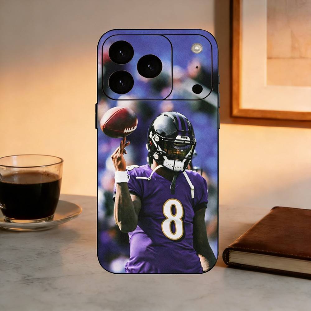 Lamar Jackson American Football 8  Phone Case For iPhone 17, 16,15,14,13,12,11 Plus,Pro Max, Others Soft Black Cover